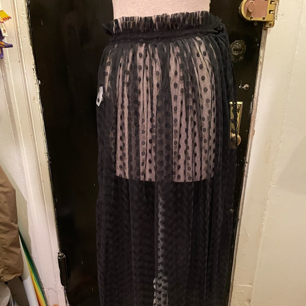 Sheer Polka Dot Tie Skirt